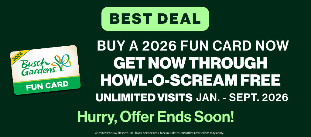 Busch Gardens Williamsburg Fun Card Sale