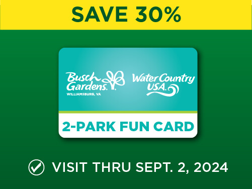 Busch Gardens Williamsburg & Water Country USA 2-Park Fun Card