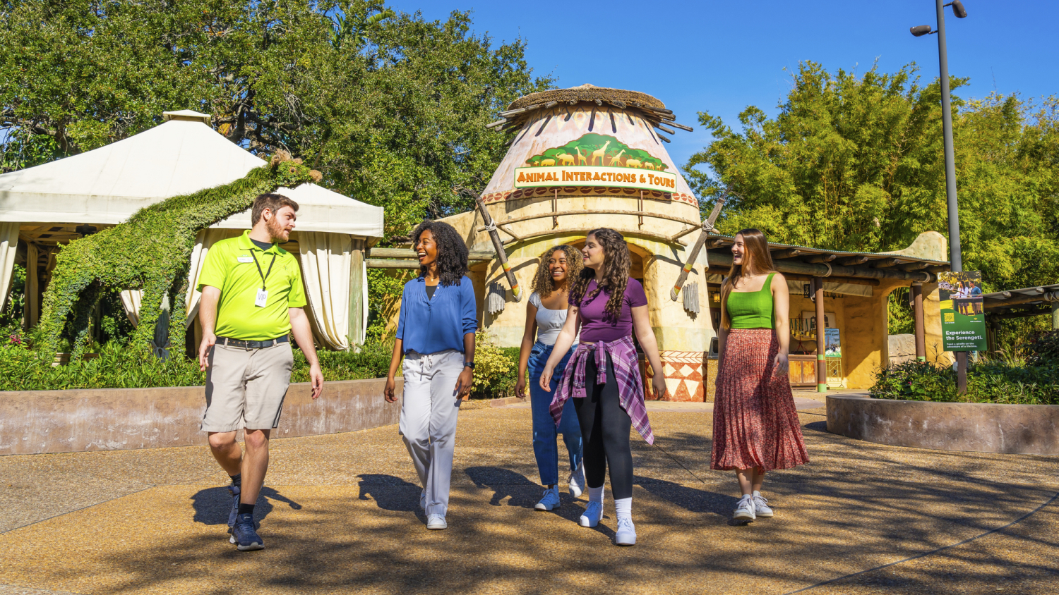 Group in front of tours building at Busch Gardens Tampa Bay