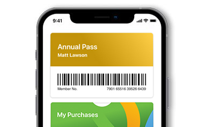 View your Annual Passes and Purchases on the mobile app.