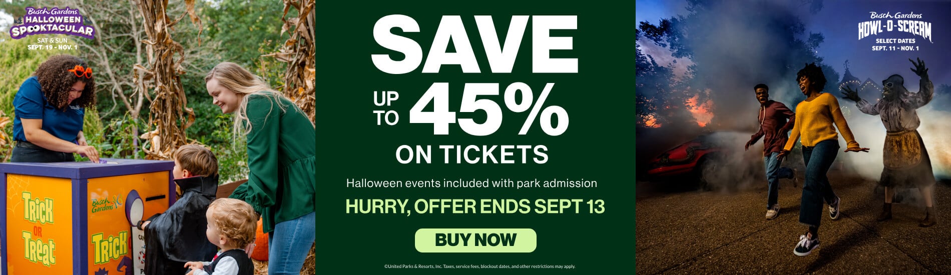 Save up to 45% on Tickets